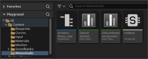 Unreal Editor - WwiseAudio Folder