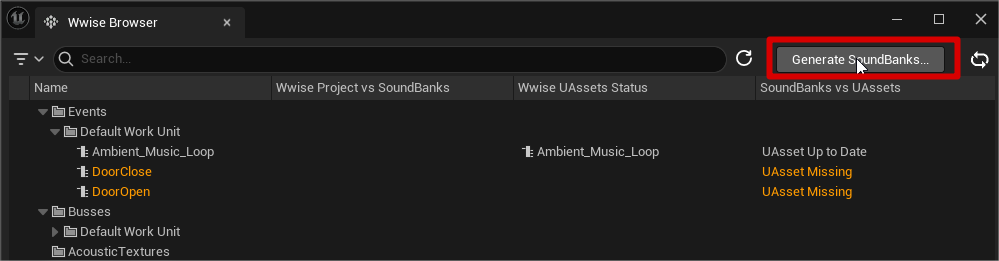Wwise Browser - Generate Soundbanks